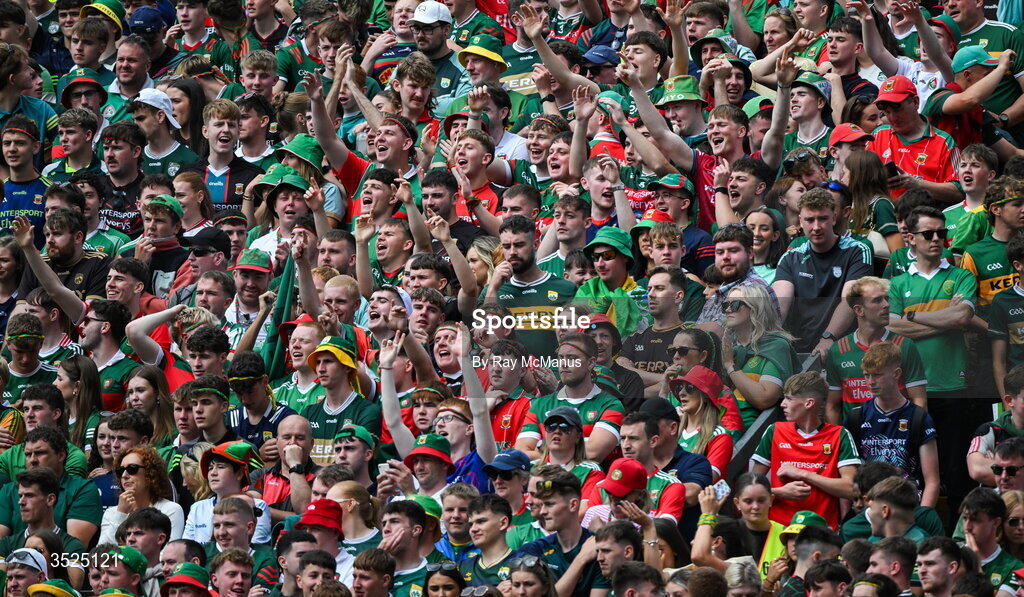 26 July 2026; Supporters, on Hill 16, before the GAA Football All-Ireland Senior Championship final match between Kerry and Mayo at Croke Park in Dublin. Photo by Ray McManus/Sportsfile