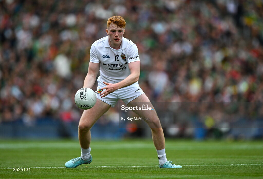26 July 2026; Darragh Beirne of Mayo during the GAA Football All-Ireland Senior Championship final match between Kerry and Mayo at Croke Park in Dublin. Photo by Ray McManus/Sportsfile