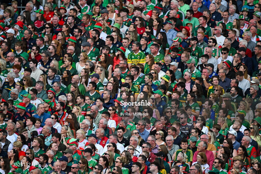 26 July 2026; Supporters, in the Hogan Stand, during the GAA Football All-Ireland Senior Championship final match between Kerry and Mayo at Croke Park in Dublin. Photo by Ray McManus/Sportsfile