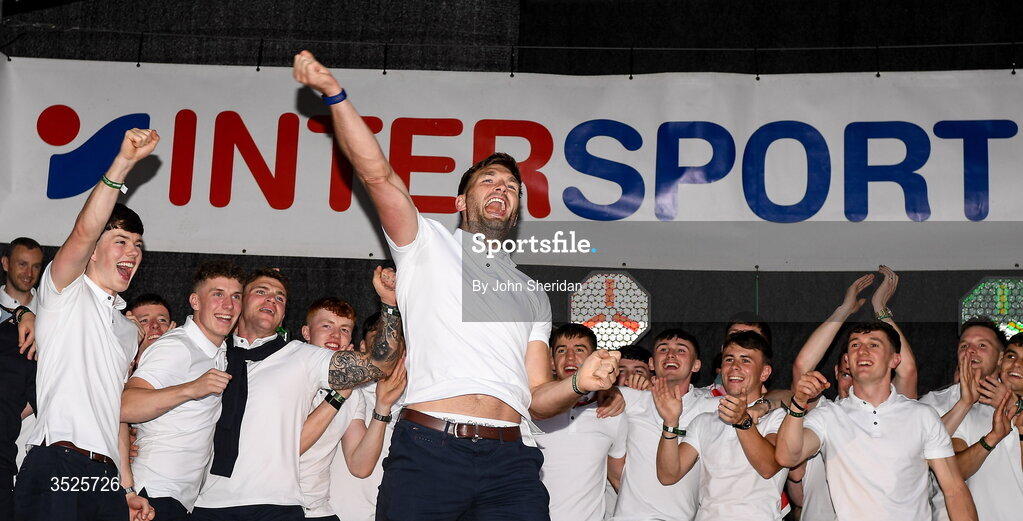 27 July 2026; Aidan O'Shea of Mayo during the homecoming at Castlebar in Mayo, after being crowned All-Ireland Senior Football champions following their victory over Kerry in the GAA All-Ireland Senior Football Championship final at Croke Park on Sunday. Photo by John Sheridan/Sportsfile