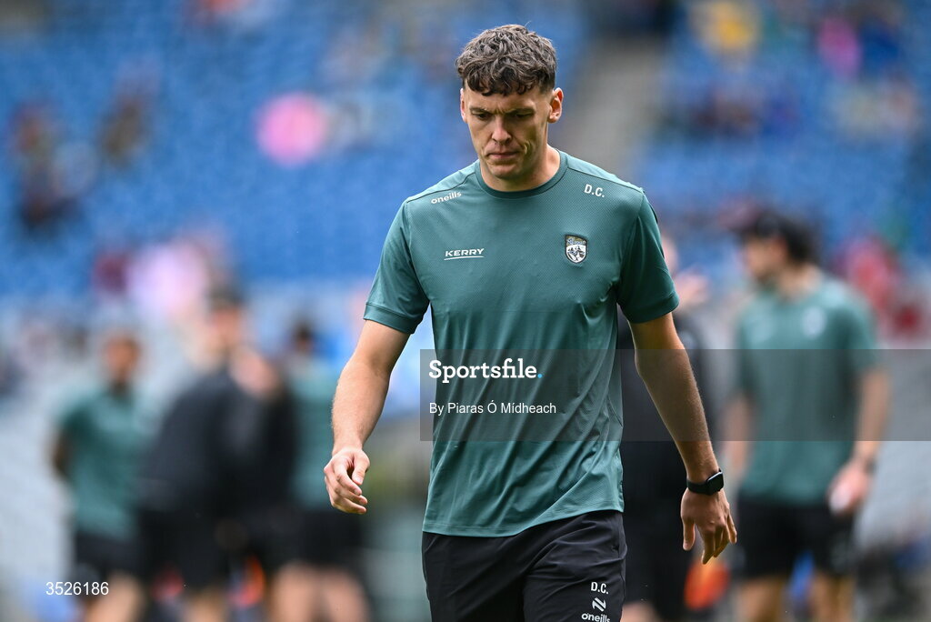 26 July 2026; David Clifford of Kerry walks the pitch before the GAA Football All-Ireland Senior Championship final match between Kerry and Mayo at Croke Park in Dublin. Photo by Piaras Ó Mídheach/Sportsfile