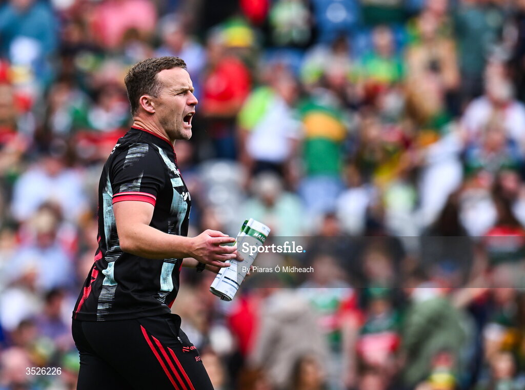 26 July 2026; Mayo manager Andy Moran before the GAA Football All-Ireland Senior Championship final match between Kerry and Mayo at Croke Park in Dublin. Photo by Piaras Ó Mídheach/Sportsfile