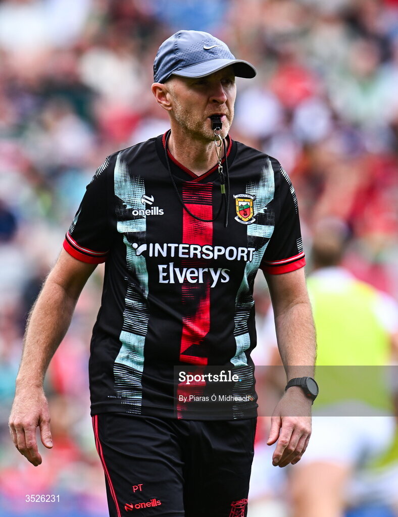 26 July 2026; Mayo coach Paddy Tally before the GAA Football All-Ireland Senior Championship final match between Kerry and Mayo at Croke Park in Dublin. Photo by Piaras Ó Mídheach/Sportsfile