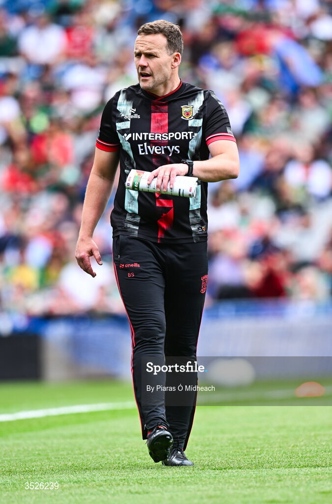 26 July 2026; Mayo manager Andy Moran before the GAA Football All-Ireland Senior Championship final match between Kerry and Mayo at Croke Park in Dublin. Photo by Piaras Ó Mídheach/Sportsfile