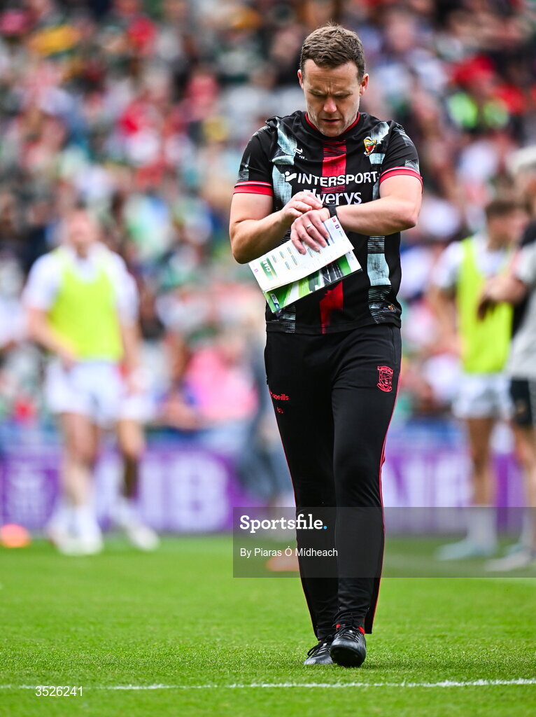 26 July 2026; Mayo manager Andy Moran before the GAA Football All-Ireland Senior Championship final match between Kerry and Mayo at Croke Park in Dublin. Photo by Piaras Ó Mídheach/Sportsfile