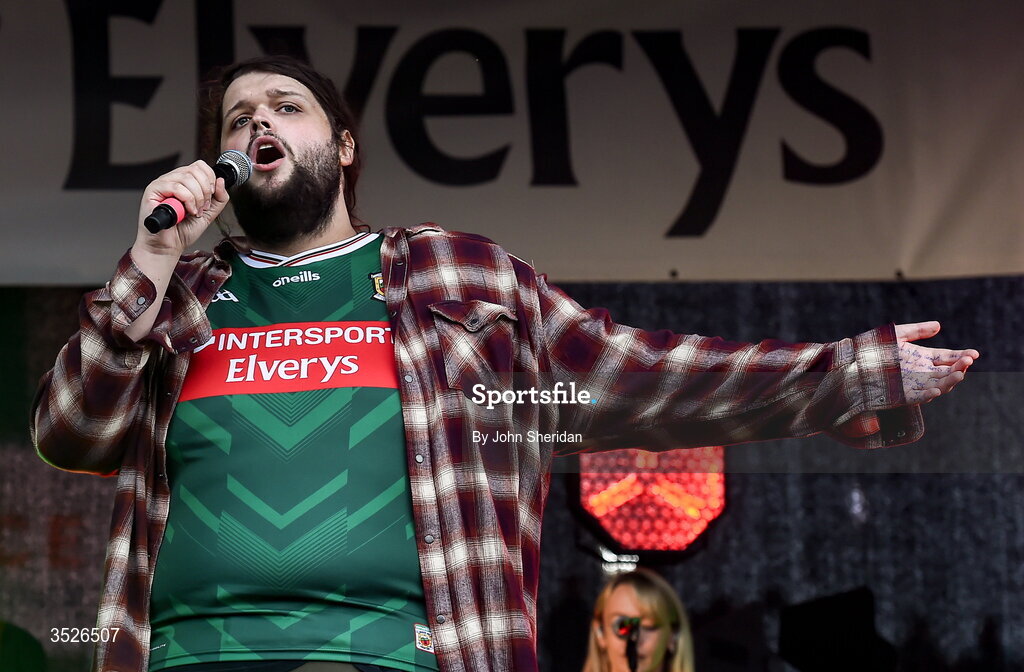 27 July 2026; Garron Noone during the homecoming at Castlebar in Mayo, after being crowned All-Ireland Senior Football champions following their victory over Kerry in the GAA All-Ireland Senior Football Championship final at Croke Park on Sunday. Photo by John Sheridan/Sportsfile