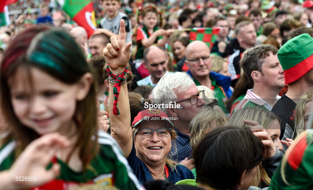 27 July 2026; Mayo supporters during the homecoming at Castlebar in Mayo, after being crowned All-Ireland Senior Football champions following their victory over Kerry in the GAA All-Ireland Senior Football Championship final at Croke Park on Sunday. Photo by John Sheridan/Sportsfile