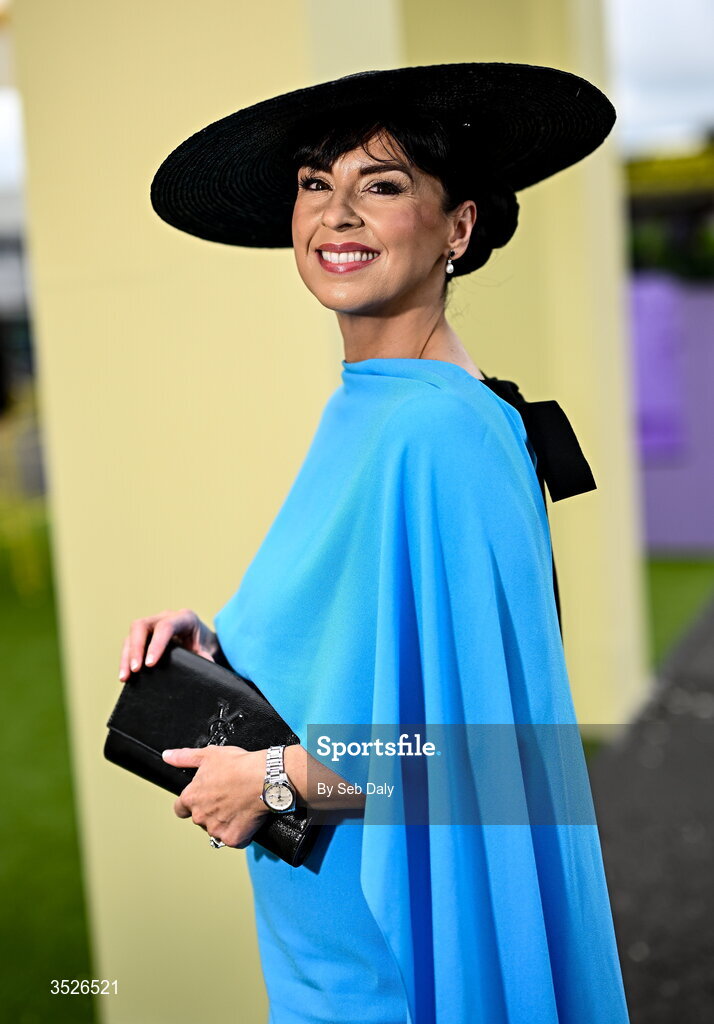29 July 2026; Racegoer Suzanne McGarry, from Sligo, during day three of the Galway Races Summer Festival at Ballybrit Racecourse in Galway. Photo by Seb Daly/Sportsfile