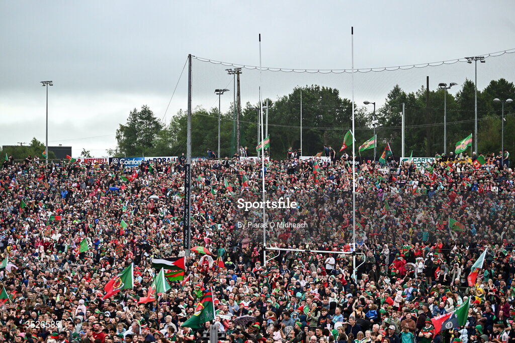 27 July 2026; Supporters during the homecoming celebrations of the All-Ireland Senior Football Champions at Hastings Insurance MacHale Park in Castlebar, Mayo. Photo by Piaras Ó Mídheach/Sportsfile