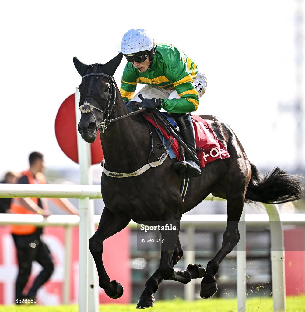 29 July 2026; Venusienne, with Harry Cobden up, on their way to winning the Tote Irish EBF Mares Handicap Hurdle during day three of the Galway Races Summer Festival at Ballybrit Racecourse in Galway. Photo by Seb Daly/Sportsfile