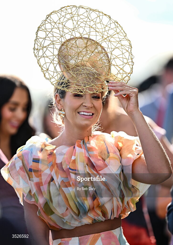 29 July 2026; Racegeor Natasha Kelly, from Castlegar, Galway, during day three of the Galway Races Summer Festival at Ballybrit Racecourse in Galway. Photo by Seb Daly/Sportsfile