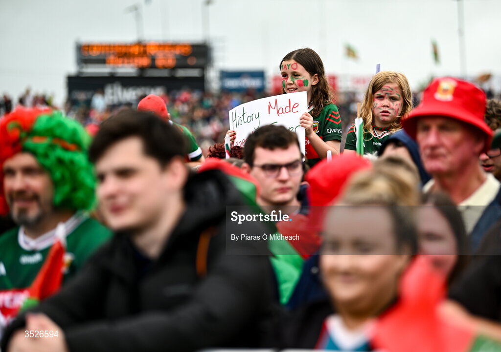 27 July 2026; Supporters during the homecoming celebrations of the All-Ireland Senior Football Champions at Hastings Insurance MacHale Park in Castlebar, Mayo. Photo by Piaras Ó Mídheach/Sportsfile