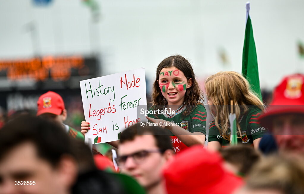 27 July 2026; Supporters during the homecoming celebrations of the All-Ireland Senior Football Champions at Hastings Insurance MacHale Park in Castlebar, Mayo. Photo by Piaras Ó Mídheach/Sportsfile