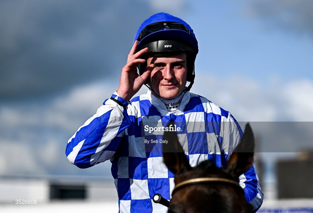 29 July 2026; Jockey Daniel King celebrates after winning the Tote Galway Plate on King Alexander during day three of the Galway Races Summer Festival at Ballybrit Racecourse in Galway. Photo by Seb Daly/Sportsfile