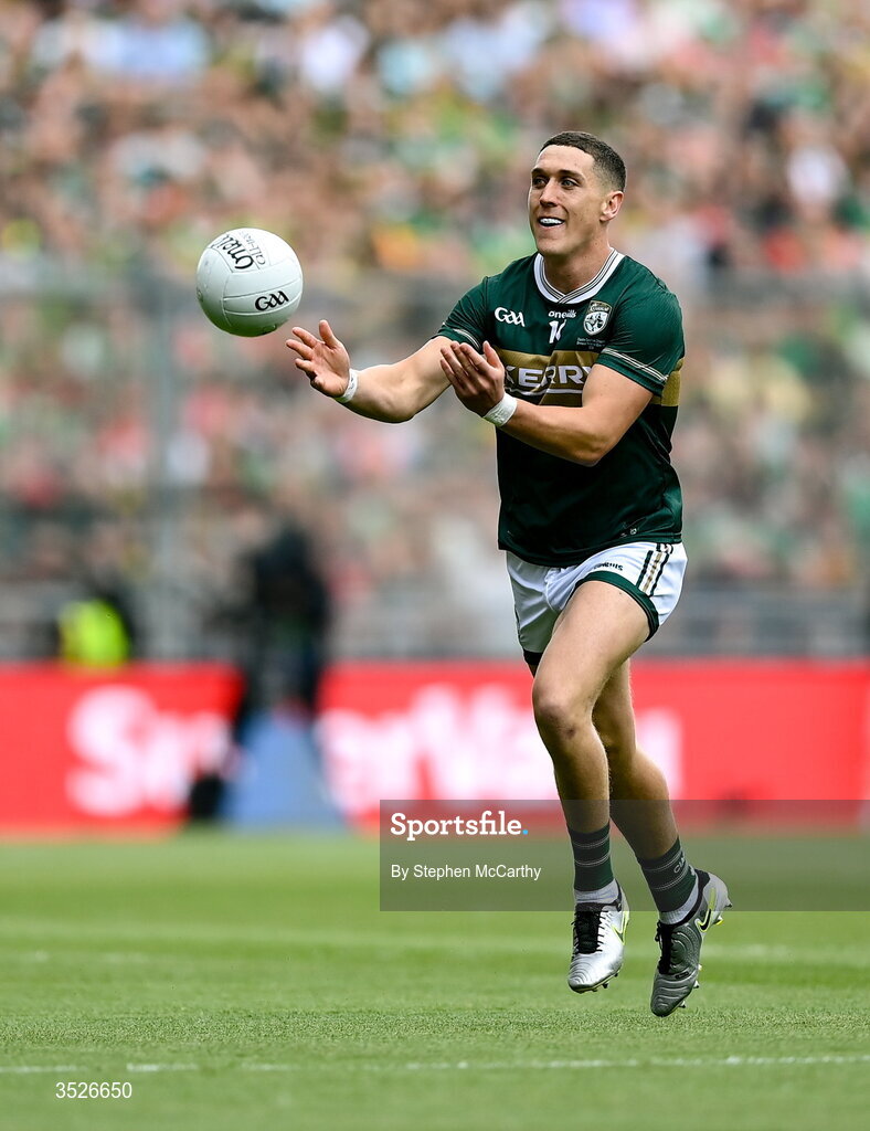 26 July 2026; Joe O'Connor of Kerry during the GAA Football All-Ireland Senior Championship final match between Kerry and Mayo at Croke Park in Dublin. Photo by Stephen McCarthy/Sportsfile