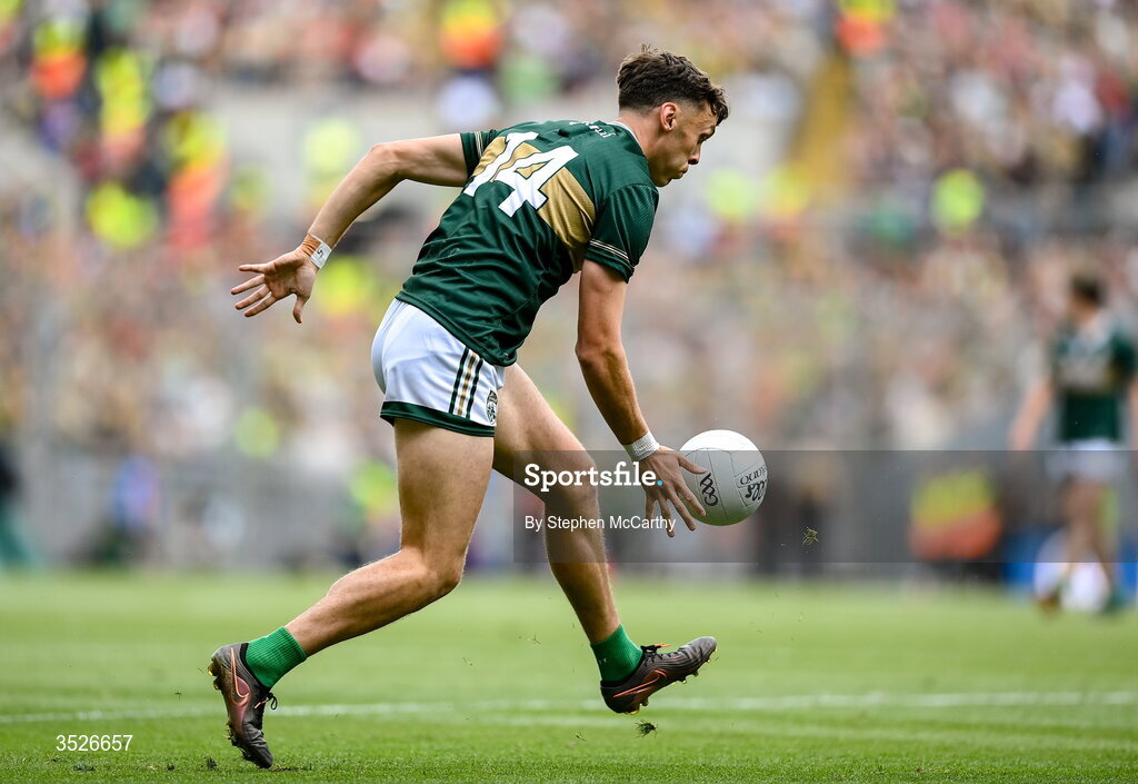 26 July 2026; David Clifford of Kerry during the GAA Football All-Ireland Senior Championship final match between Kerry and Mayo at Croke Park in Dublin. Photo by Stephen McCarthy/Sportsfile