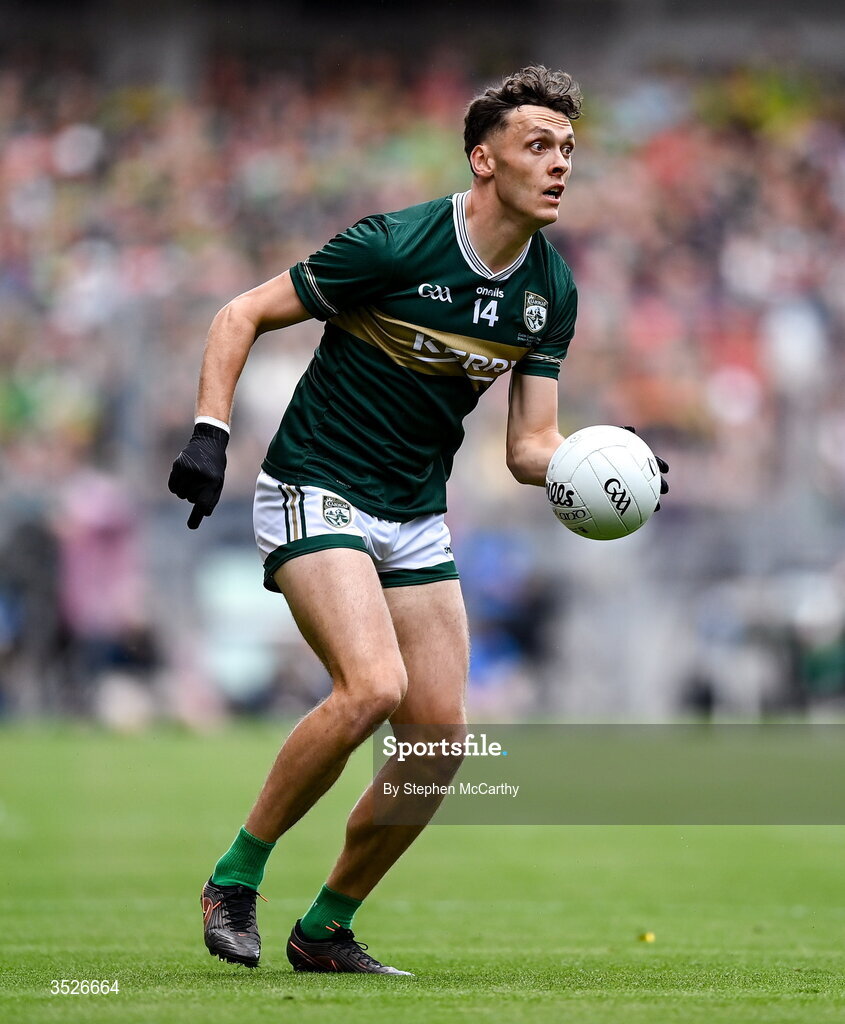 26 July 2026; David Clifford of Kerry during the GAA Football All-Ireland Senior Championship final match between Kerry and Mayo at Croke Park in Dublin. Photo by Stephen McCarthy/Sportsfile