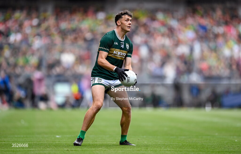 26 July 2026; David Clifford of Kerry during the GAA Football All-Ireland Senior Championship final match between Kerry and Mayo at Croke Park in Dublin. Photo by Stephen McCarthy/Sportsfile