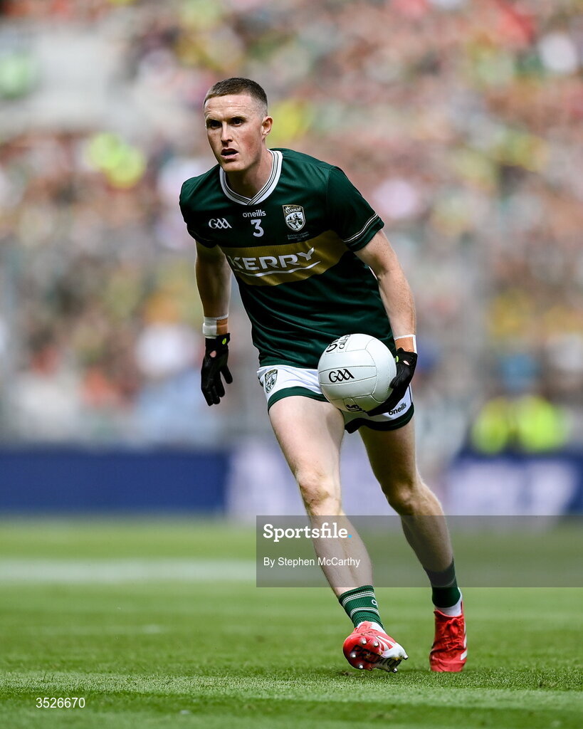 26 July 2026; Jason Foley of Kerry during the GAA Football All-Ireland Senior Championship final match between Kerry and Mayo at Croke Park in Dublin. Photo by Stephen McCarthy/Sportsfile