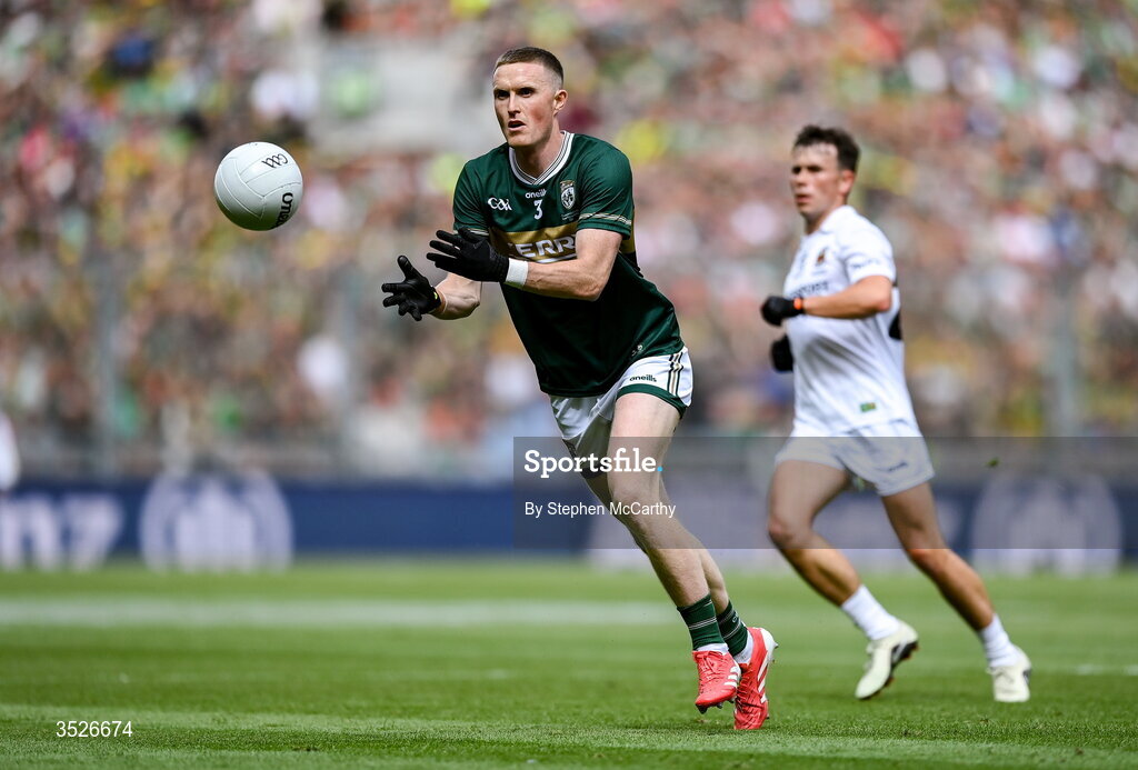 26 July 2026; Jason Foley of Kerry during the GAA Football All-Ireland Senior Championship final match between Kerry and Mayo at Croke Park in Dublin. Photo by Stephen McCarthy/Sportsfile