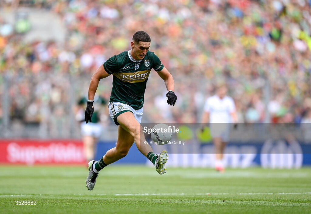 26 July 2026; Joe O'Connor of Kerry during the GAA Football All-Ireland Senior Championship final match between Kerry and Mayo at Croke Park in Dublin. Photo by Stephen McCarthy/Sportsfile