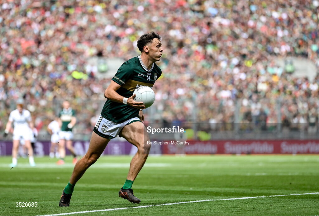 26 July 2026; David Clifford of Kerry during the GAA Football All-Ireland Senior Championship final match between Kerry and Mayo at Croke Park in Dublin. Photo by Stephen McCarthy/Sportsfile