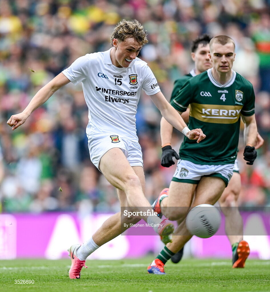 26 July 2026; Kobe McDonald of Mayo during the GAA Football All-Ireland Senior Championship final match between Kerry and Mayo at Croke Park in Dublin. Photo by Stephen McCarthy/Sportsfile