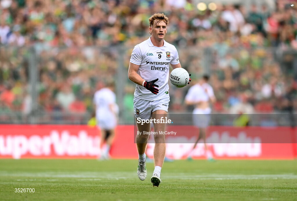 26 July 2026; Jack Carney of Mayo during the GAA Football All-Ireland Senior Championship final match between Kerry and Mayo at Croke Park in Dublin. Photo by Stephen McCarthy/Sportsfile