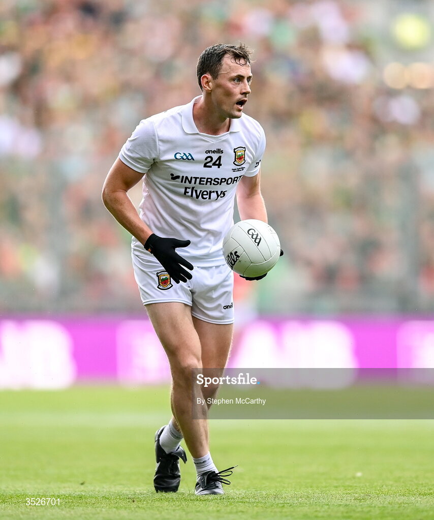 26 July 2026; Diarmuid O'Connor of Mayo during the GAA Football All-Ireland Senior Championship final match between Kerry and Mayo at Croke Park in Dublin. Photo by Stephen McCarthy/Sportsfile
