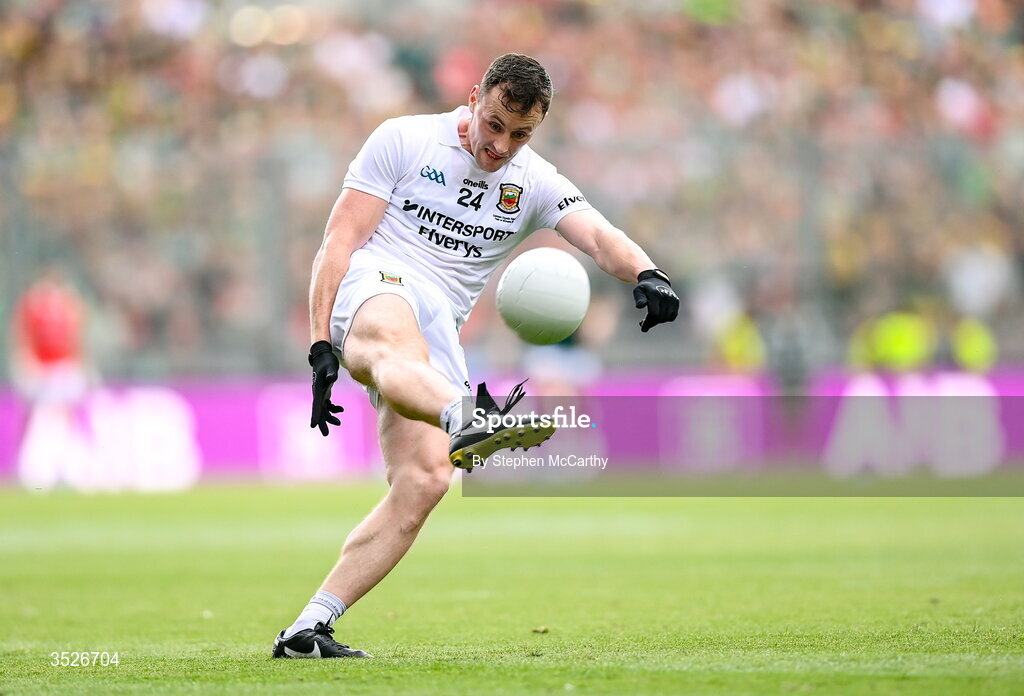 26 July 2026; Diarmuid O'Connor of Mayo during the GAA Football All-Ireland Senior Championship final match between Kerry and Mayo at Croke Park in Dublin. Photo by Stephen McCarthy/Sportsfile