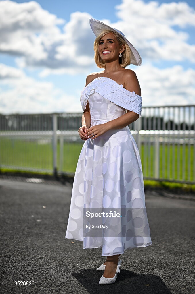 30 July 2026; Racegoer Charlene Fox, from Enniscrone, Sligo, during day four of the Galway Races Summer Festival at Ballybrit Racecourse in Galway. Photo by Seb Daly/Sportsfile