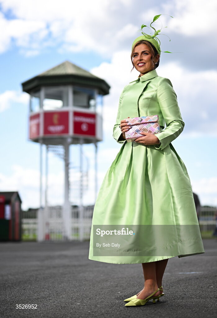 30 July 2026; Racegoer Emma Morgan, from Newry, Down, during day four of the Galway Races Summer Festival at Ballybrit Racecourse in Galway. Photo by Seb Daly/Sportsfile