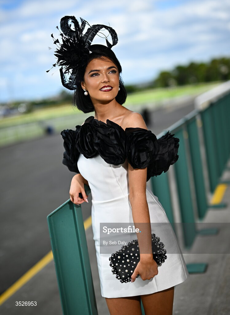 30 July 2026; Racegoer Tara Quinn, from Armagh, during day four of the Galway Races Summer Festival at Ballybrit Racecourse in Galway. Photo by Seb Daly/Sportsfile