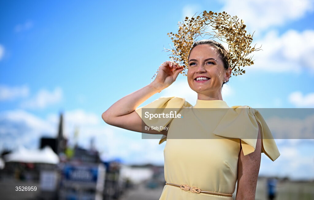 30 July 2026; Racegoer Laura Durkan, from Horse and Jockey, Tipperary, during day four of the Galway Races Summer Festival at Ballybrit Racecourse in Galway. Photo by Seb Daly/Sportsfile