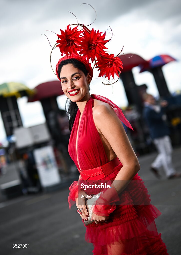 30 July 2026; Racegoer Carlha Callinan, from Spiddal, Galway, during day four of the Galway Races Summer Festival at Ballybrit Racecourse in Galway. Photo by Seb Daly/Sportsfile