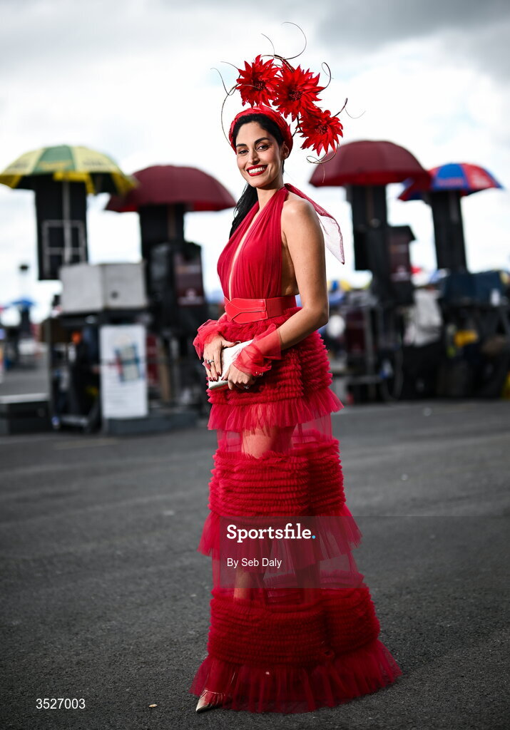30 July 2026; Racegoer Carlha Callinan, from Spiddal, Galway, during day four of the Galway Races Summer Festival at Ballybrit Racecourse in Galway. Photo by Seb Daly/Sportsfile
