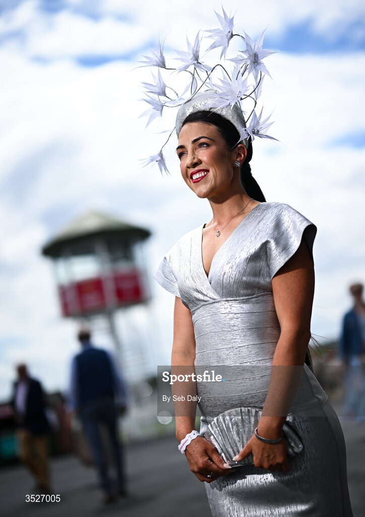 30 July 2026; Racegoer Jactina Parkinson, from Portlaois, Laois, during day four of the Galway Races Summer Festival at Ballybrit Racecourse in Galway. Photo by Seb Daly/Sportsfile