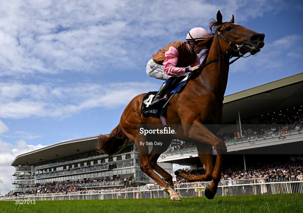 30 July 2026; Seven Nation Army, with Joey Sheridan up, on their way to winning the Guinness Irish EBF Nursery Handicap during day four of the Galway Races Summer Festival at Ballybrit Racecourse in Galway. Photo by Seb Daly/Sportsfile