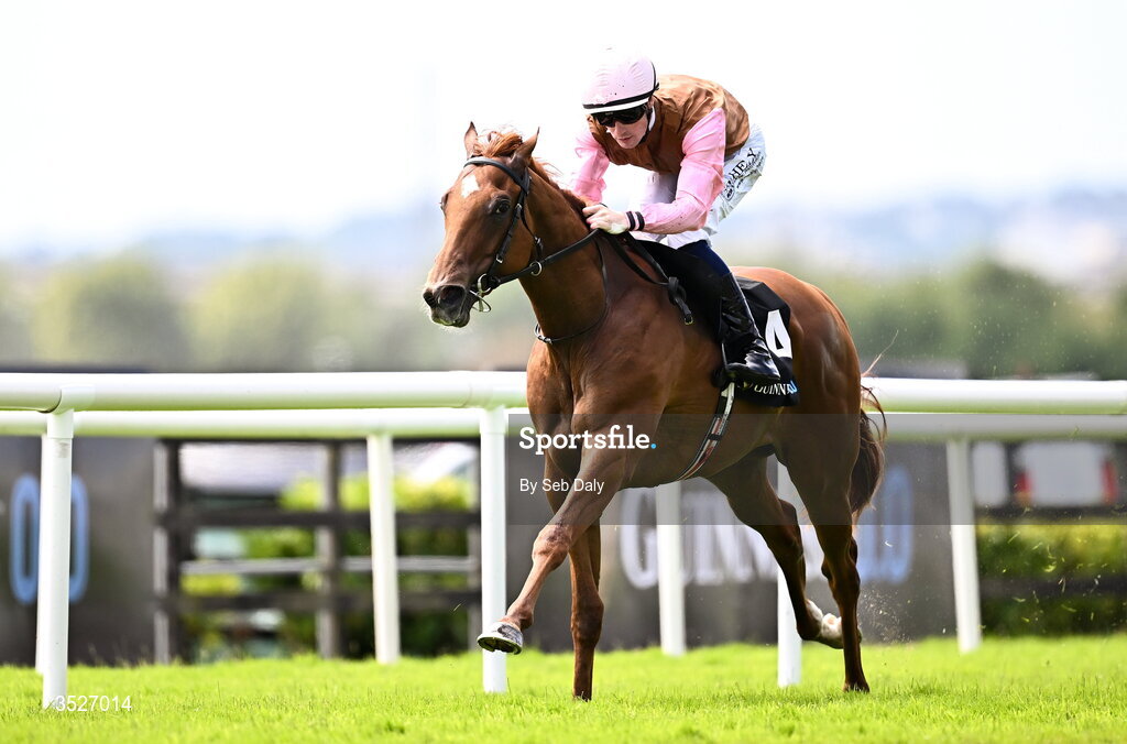 30 July 2026; Seven Nation Army, with Joey Sheridan up, on their way to winning the Guinness Irish EBF Nursery Handicap during day four of the Galway Races Summer Festival at Ballybrit Racecourse in Galway. Photo by Seb Daly/Sportsfile