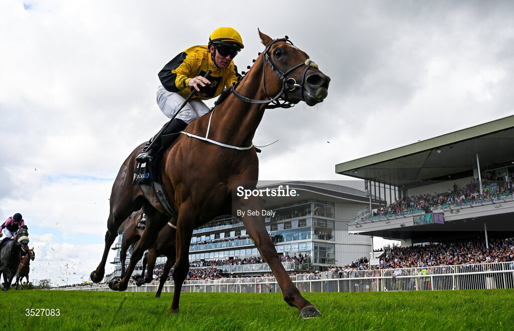 30 July 2026; Pivotal Attack, with Gary Carroll up, on their way to winning the Arthur Guinness Irish EBF Corrib Fillies Stake during day four of the Galway Races Summer Festival at Ballybrit Racecourse in Galway. Photo by Seb Daly/Sportsfile