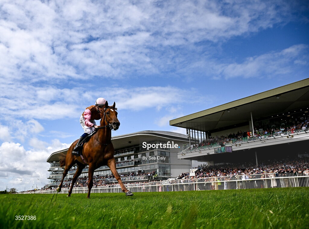 30 July 2026; Seven Nation Army, with Joey Sheridan up, on their way to winning the Guinness Irish EBF Nursery Handicap during day four of the Galway Races Summer Festival at Ballybrit Racecourse in Galway. Photo by Seb Daly/Sportsfile