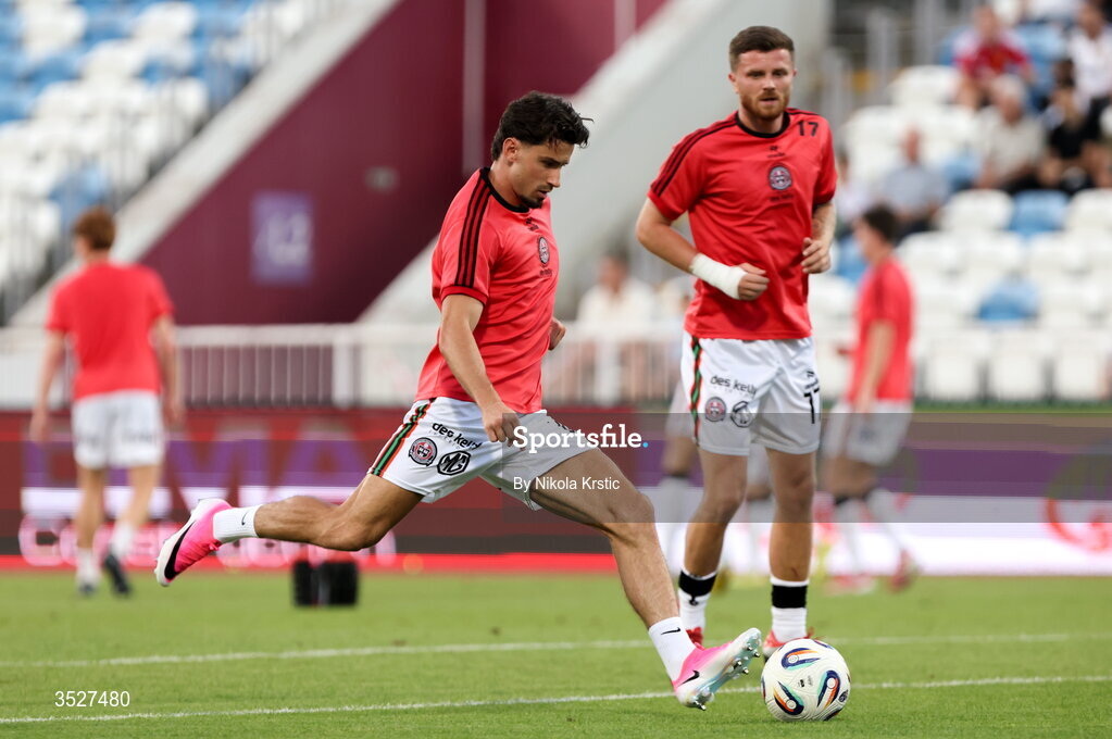 30 July 2026; Connor Parsons of Bohemians before the UEFA Conference League Second Qualifying Round second leg match between Ballkani and Bohemians at Fadil Vokrri Stadium in Pristina, Kosovo. Photo by Nikola Krstic/Sportsfile