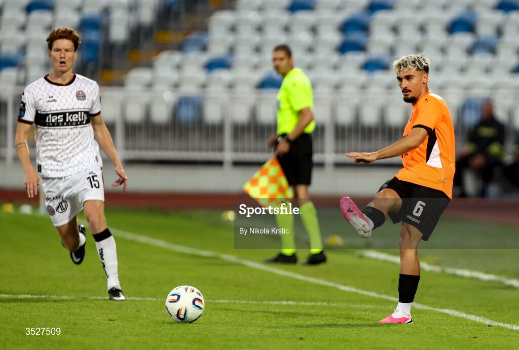 30 July 2026; Diar Vokrri of Ballkani during the UEFA Conference League Second Qualifying Round second leg match between Ballkani and Bohemians at Fadil Vokrri Stadium in Pristina, Kosovo. Photo by Nikola Krstic/Sportsfile