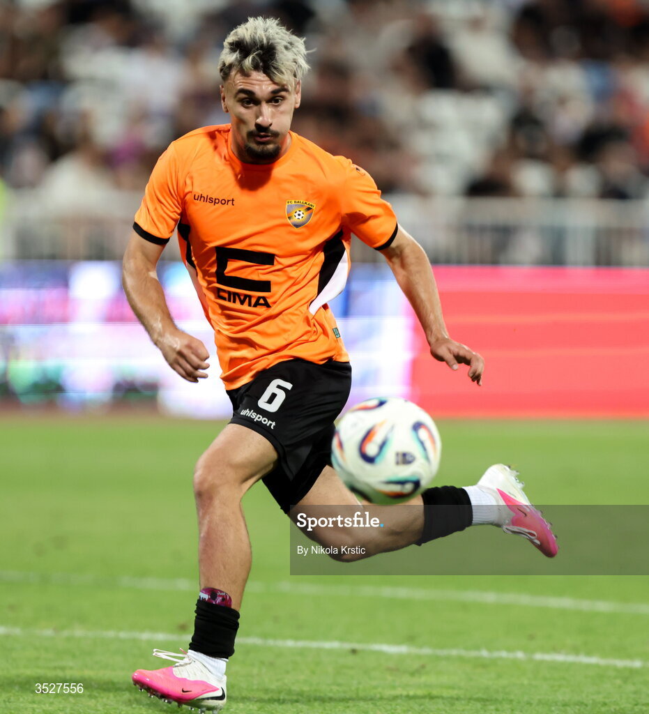 30 July 2026; Diar Vokrri of Ballkani during the UEFA Conference League Second Qualifying Round second leg match between Ballkani and Bohemians at Fadil Vokrri Stadium in Pristina, Kosovo. Photo by Nikola Krstic/Sportsfile
