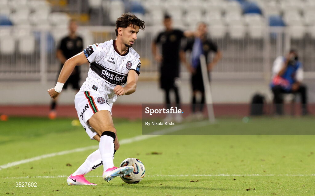 30 July 2026; Connor Parsons of Bohemians during the UEFA Conference League Second Qualifying Round second leg match between Ballkani and Bohemians at Fadil Vokrri Stadium in Pristina, Kosovo. Photo by Nikola Krstic/Sportsfile