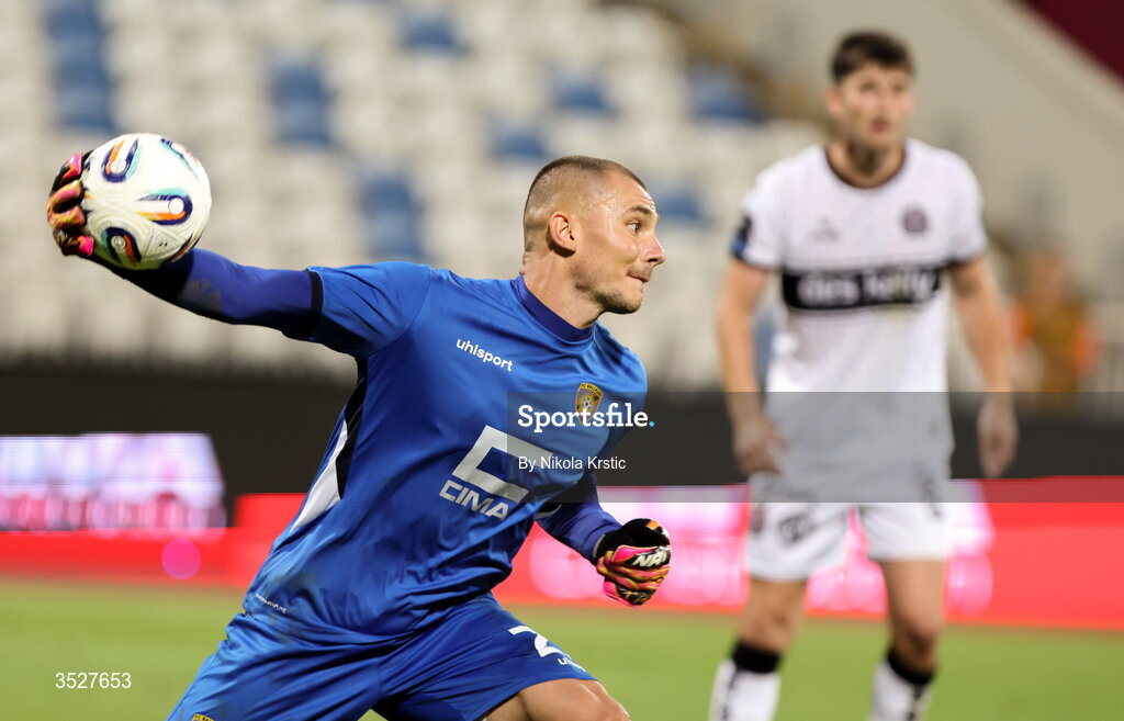 30 July 2026; Ballkani goalkeeper Adnan Golubovic during the UEFA Conference League Second Qualifying Round second leg match between Ballkani and Bohemians at Fadil Vokrri Stadium in Pristina, Kosovo. Photo by Nikola Krstic/Sportsfile