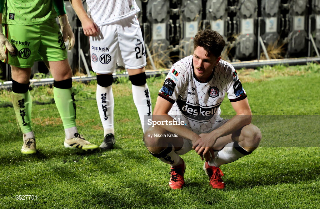 30 July 2026; Patrick Hickey of Bohemians after the UEFA Conference League Second Qualifying Round second leg match between Ballkani and Bohemians at Fadil Vokrri Stadium in Pristina, Kosovo. Photo by Nikola Krstic/Sportsfile