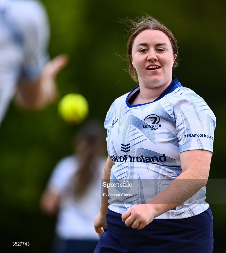 30 July 2026; Emma-Jane Wilson during an Leinster rugby women open training session at Kings Hospital School in Dublin. Photo by Shauna Clinton/Sportsfile