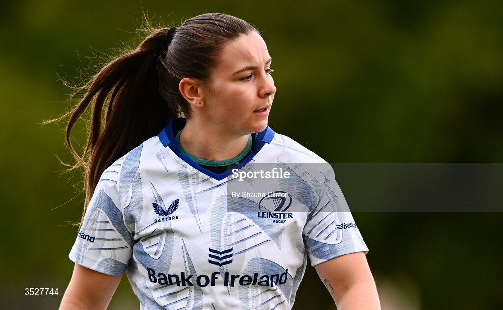 30 July 2026; Sarah Delaney during an Leinster rugby women open training session at Kings Hospital School in Dublin. Photo by Shauna Clinton/Sportsfile