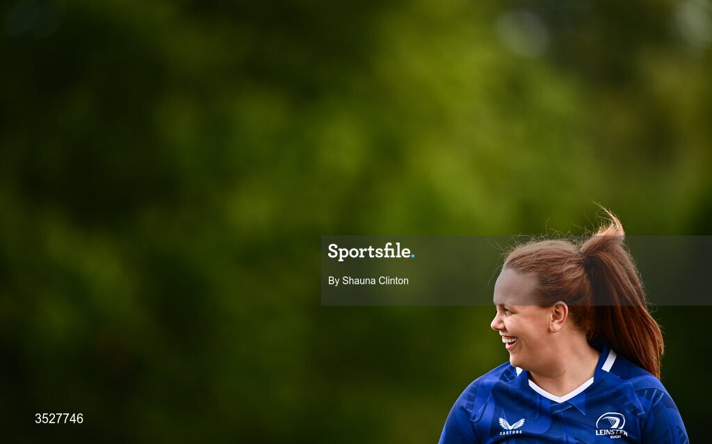 30 July 2026; Caoimhe Molloy during an Leinster rugby women open training session at Kings Hospital School in Dublin. Photo by Shauna Clinton/Sportsfile